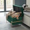 Fabulaxe Velvet Storage Ottoman Stool Box with Abstract Golden Legs - Decorative Sitting Bench, Green Large QI003939.GN.L - alternate 4